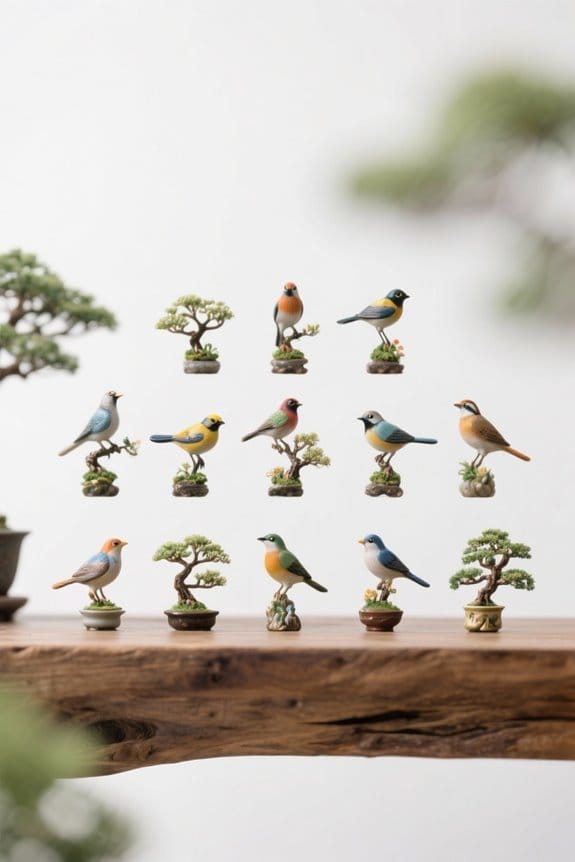 bonsai bird figurines collection