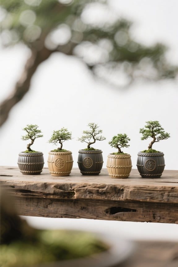 bonsai drum pots selection