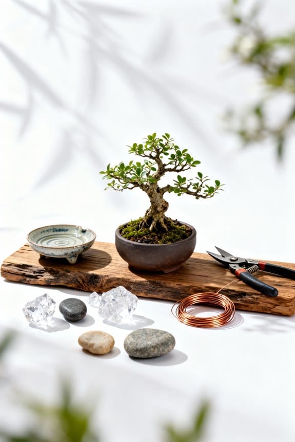 zen bonsai display setup